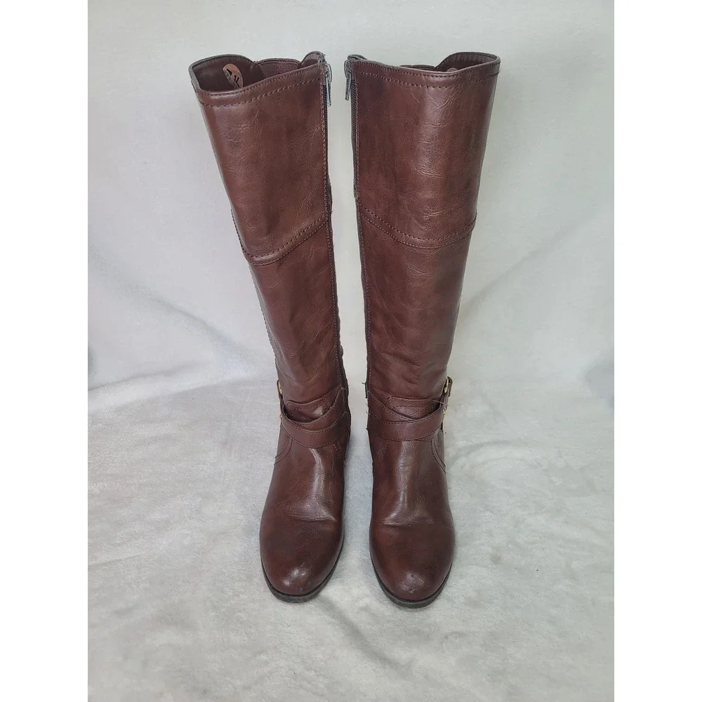 Unisa Tall Riding Boots Equestrian Vegan Leather Knee High Size 7.5 M English